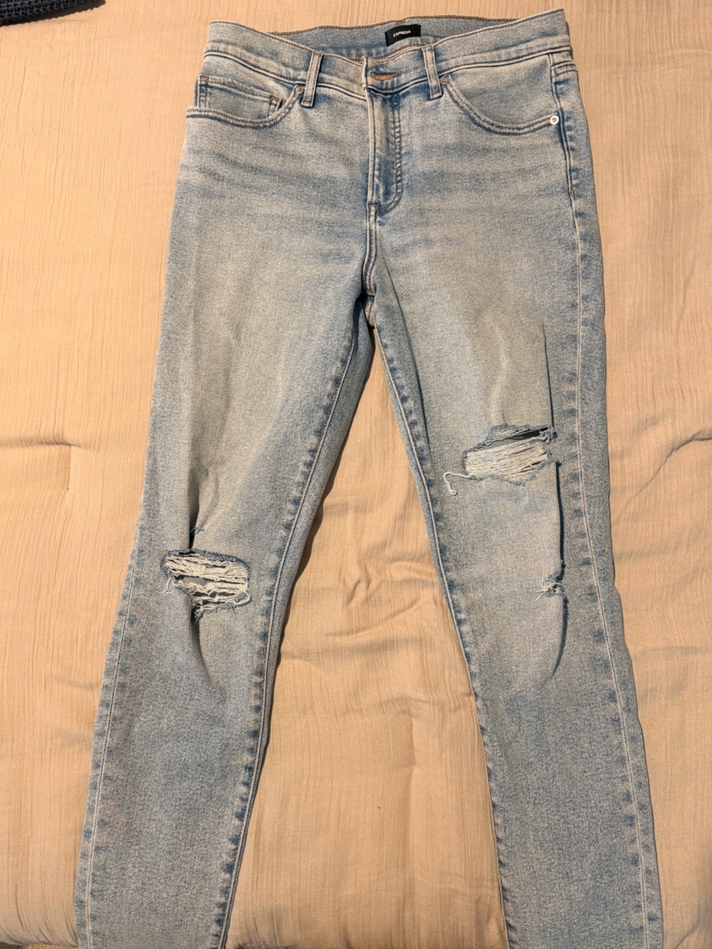 SKINN Light Blue Distressed Skinny Jeans